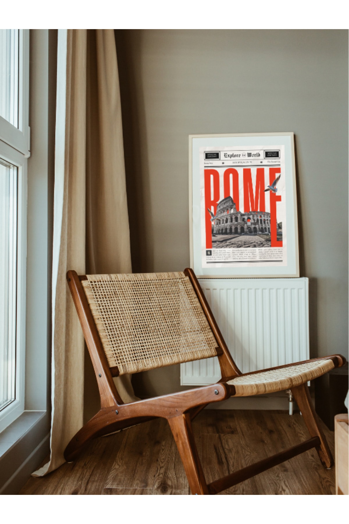 Rome Gazete Tasarım Pinterest  Dekoratif Çerçevesiz Duvar Tablosu (POSTER)