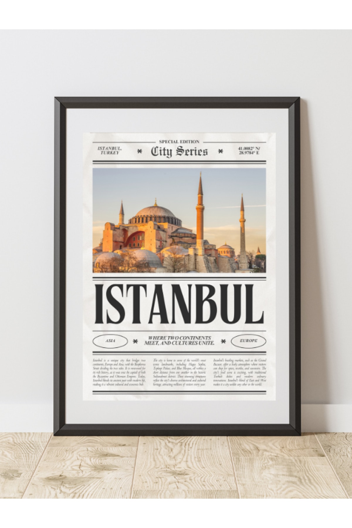 İstanbul Gazete Tasarım Pinterest Dekoratif Çerçevesiz Duvar Tablosu (POSTER)