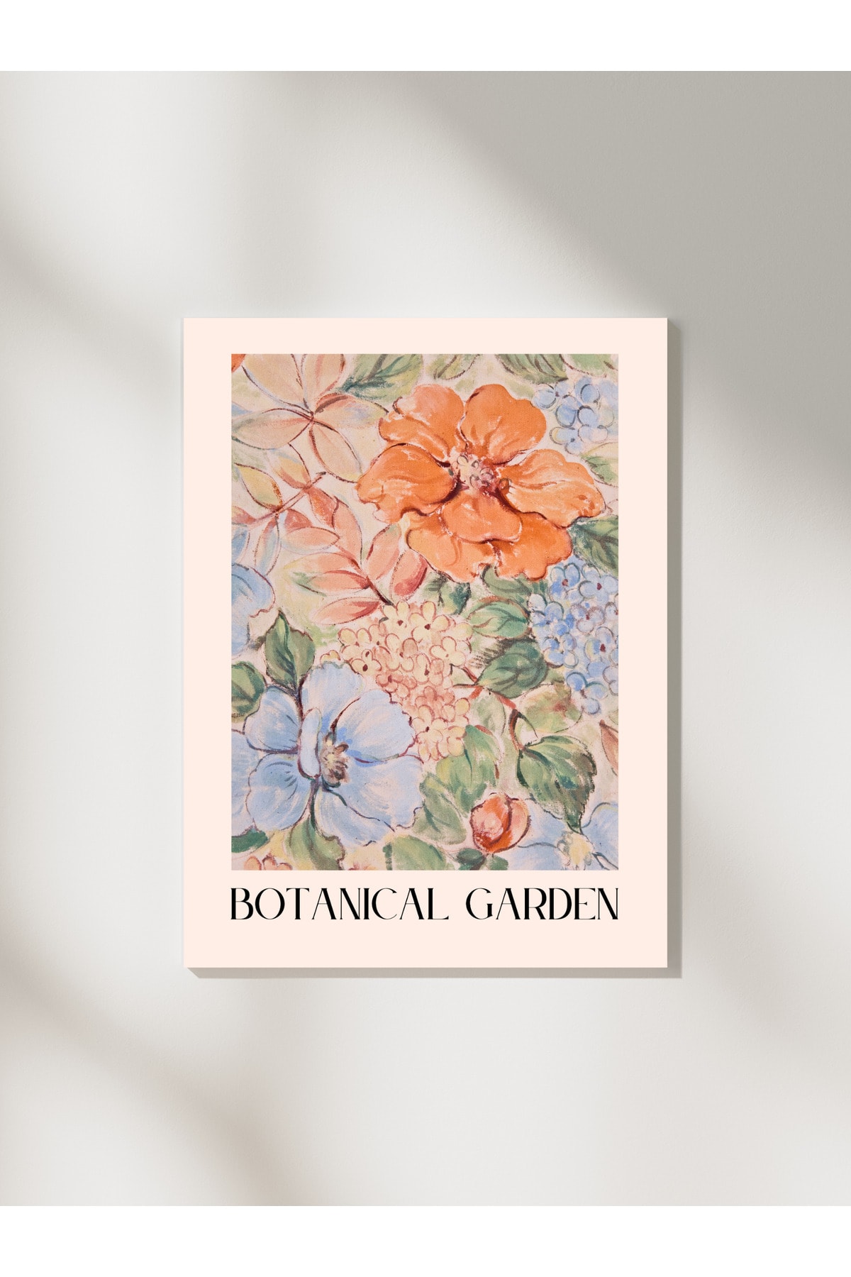Botanical Garden Sulu Boya Tasarım Dekoratif Çerçevesiz Duvar Tablosu (POSTER)