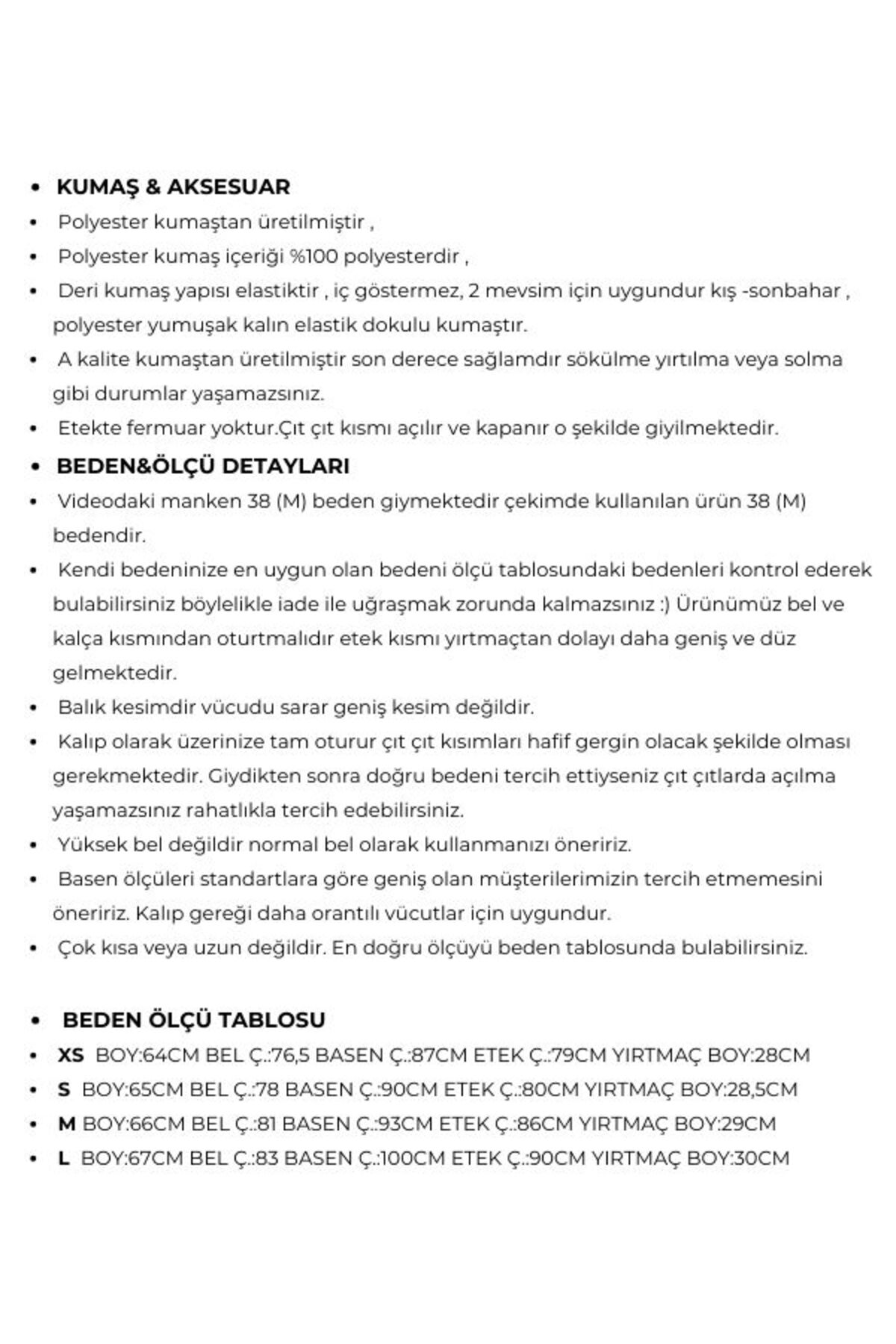 KADIN ETEK DERİ YIRTMAÇLI