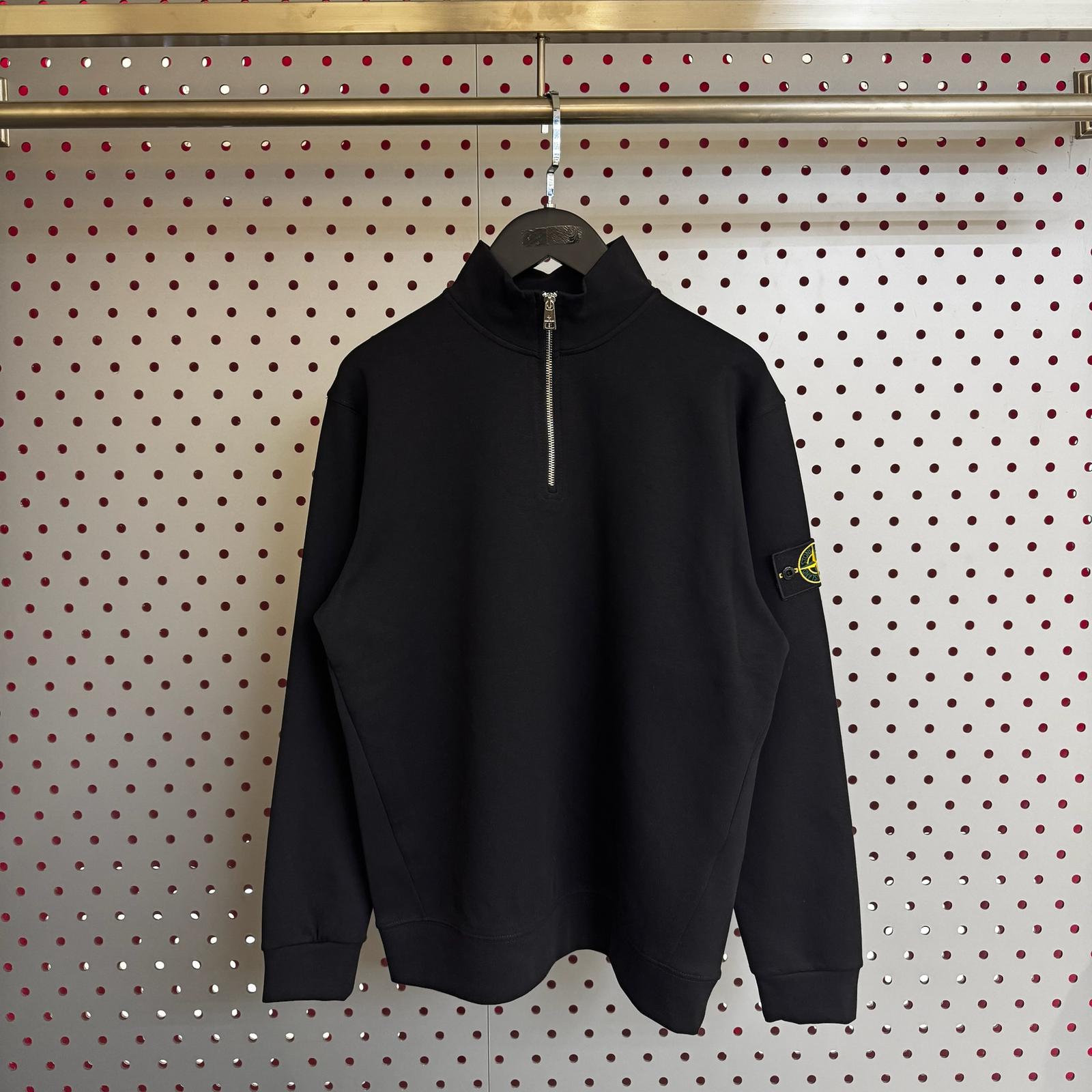 Erkek - Kadın Unisex Fermuarlı Aksesuar Tasarım Sweatshirt (Doubleface İnterlok Kumaş) 1006 - Siyah