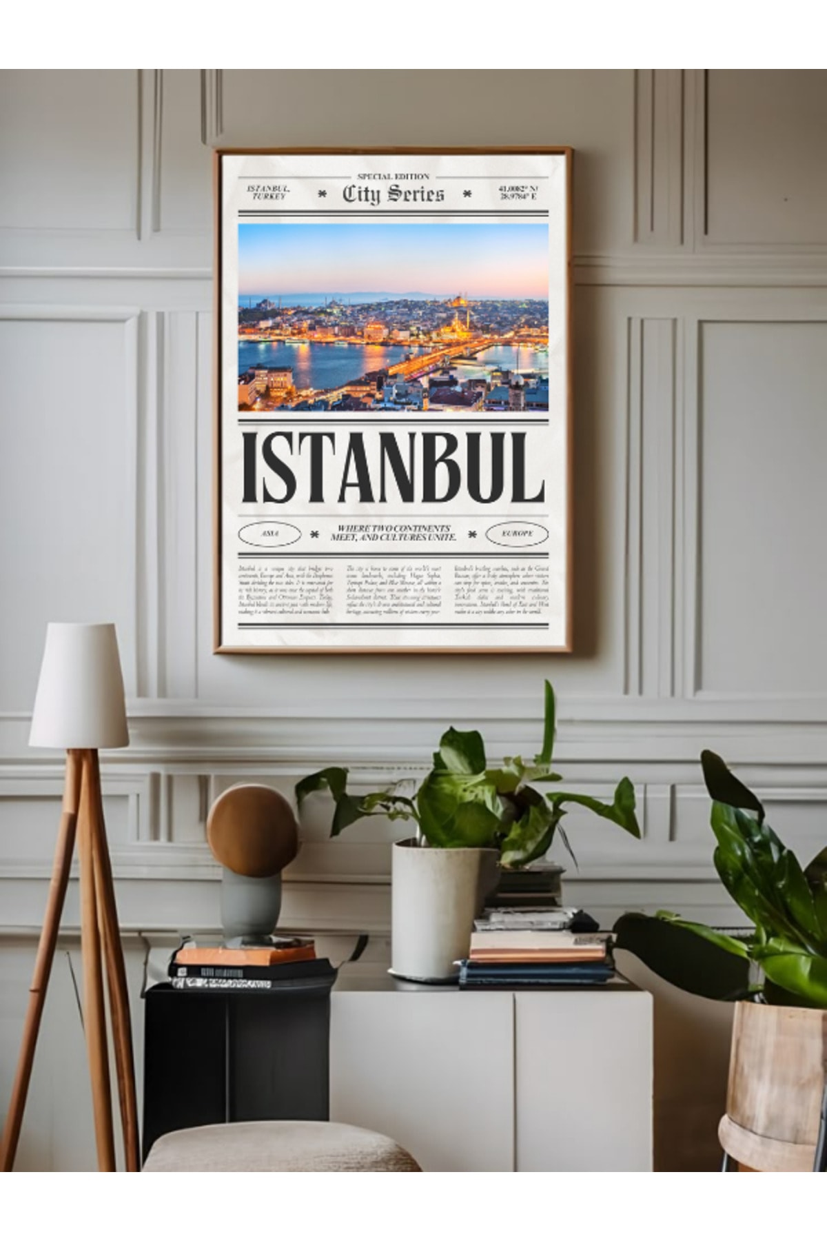İstanbul Gazetesi Dekoratif Çerçevesiz Duvar Tablosu Pinterest Tasarım (POSTER)