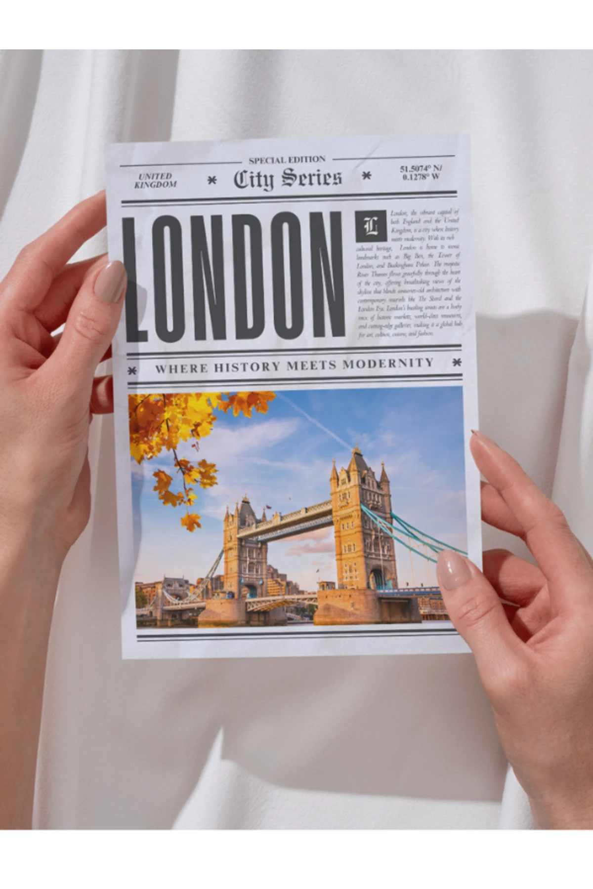 London Gazete Tasarım Pinterest Dekoratif Çerçevesiz Duvar Tablosu (POSTER)