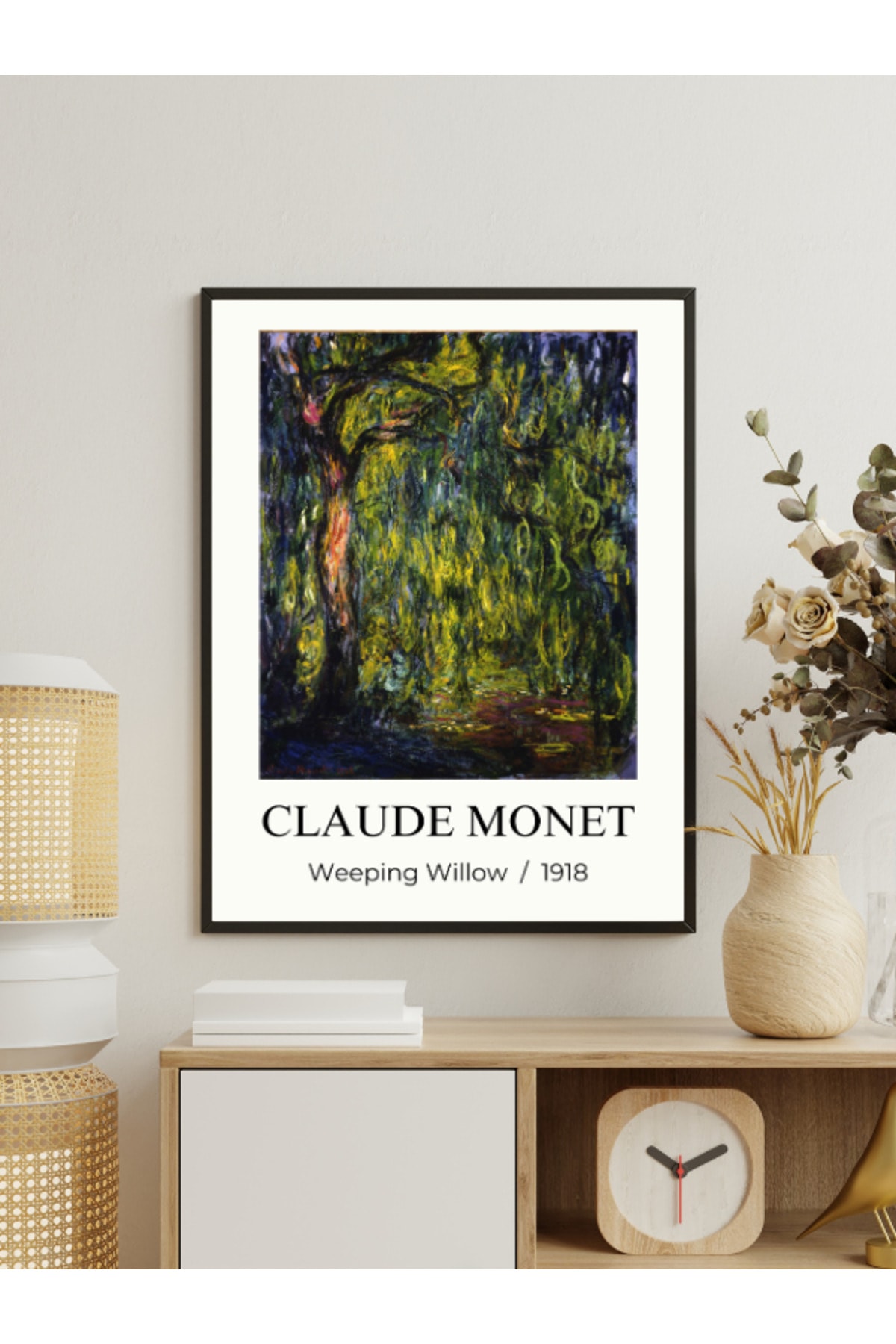 Dekoratif Çerçevesiz Duvar Tablosu , Claude Monet Ağlayan Söğüt A3-a4-a5-a6 Boyut Poster