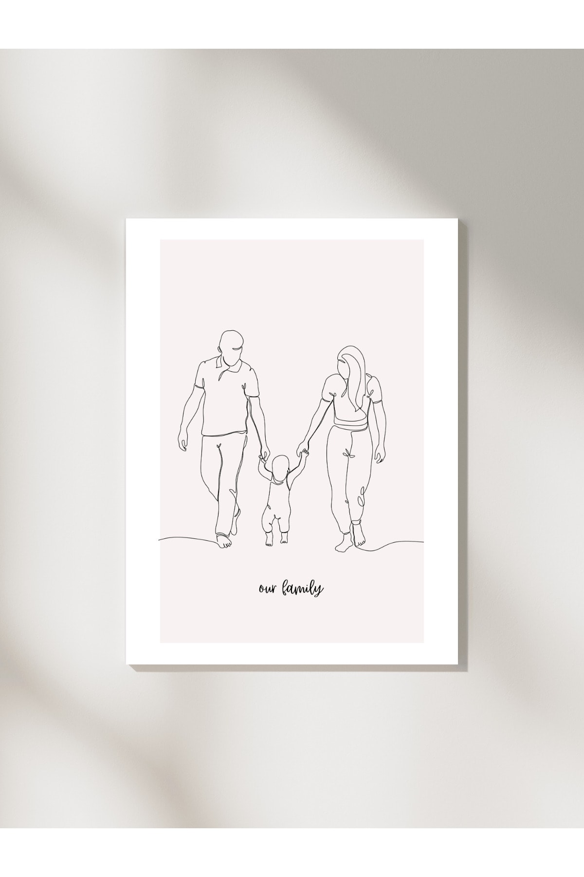 Ailemiz Our Family Minimalist Tasarım Dekoratif Çerçevesiz Duvar Tablosu (POSTER)