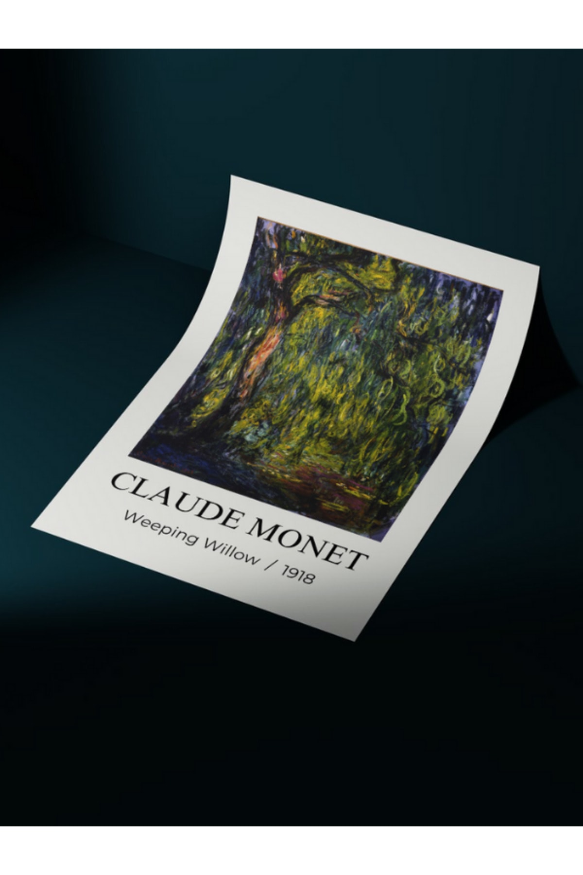 Dekoratif Çerçevesiz Duvar Tablosu , Claude Monet Ağlayan Söğüt A3-a4-a5-a6 Boyut Poster