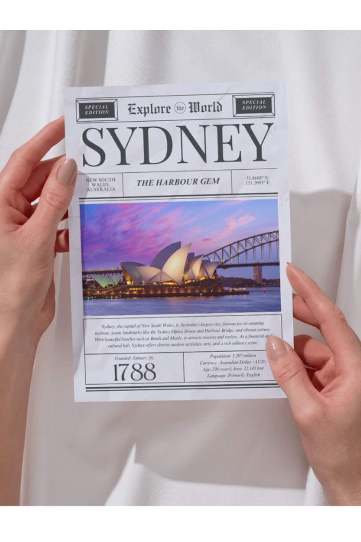 Sidney Gazete Tasarım Pinterest  Dekoratif Çerçevesiz Duvar Tablosu (POSTER)