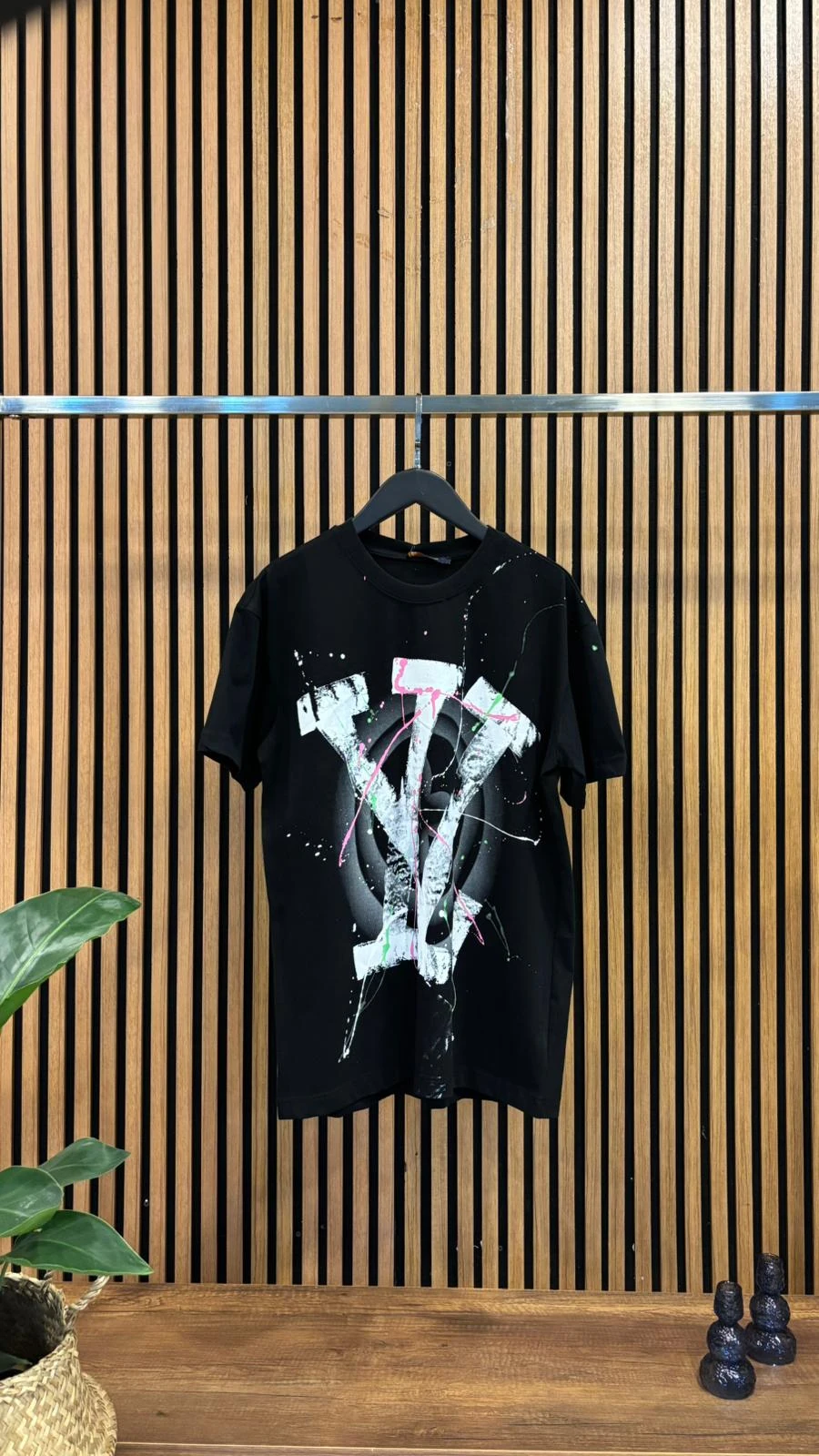 Erkek - Kadın Unisex Ön Arka Özel Baskı Tasarım T-shirt (LV-SZR) - Siyah