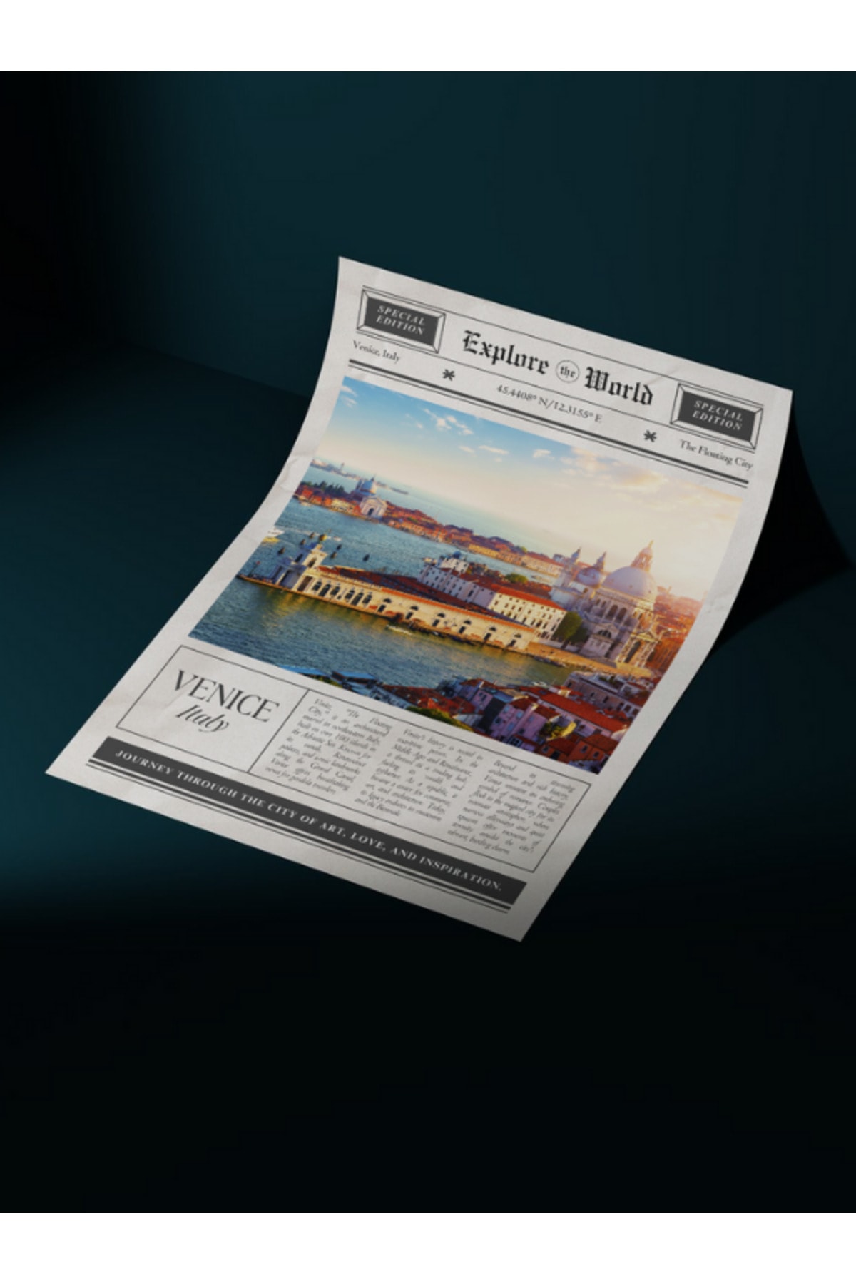 Venice Italy Tasarım Pinterest  Dekoratif Çerçevesiz Duvar Tablosu (POSTER)