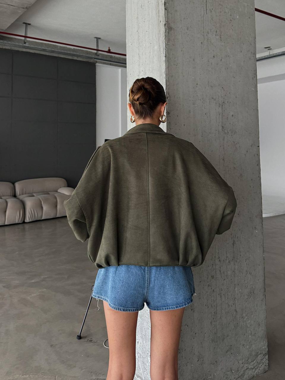 Süet Ceket Apoletli Astarlı JS25100 (Suni Süet)