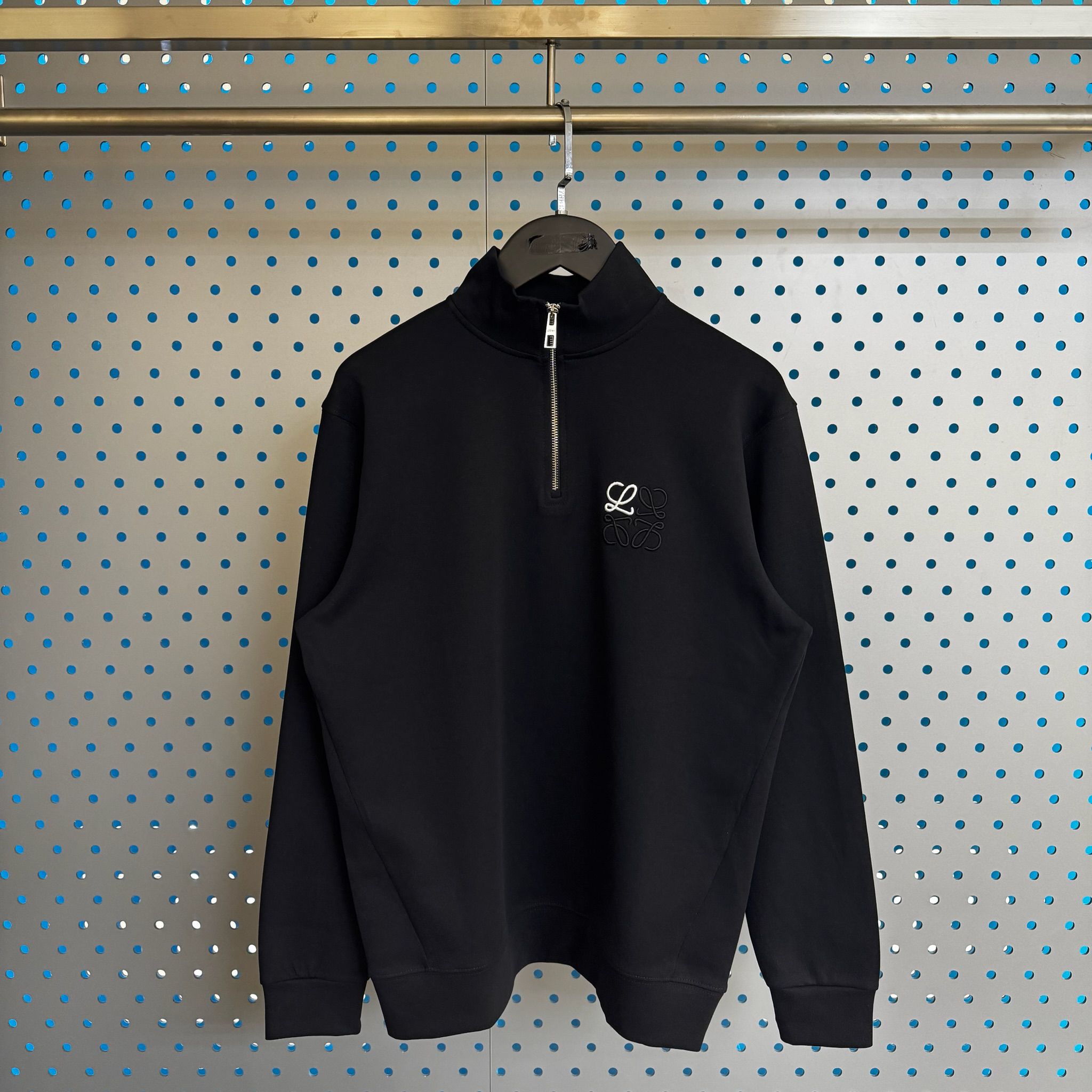 Erkek - Kadın Unisex Fermuarlı Nakış Tasarım Sweatshirt (Doubleface İnterlok Kumaş) 1001 - Siyah