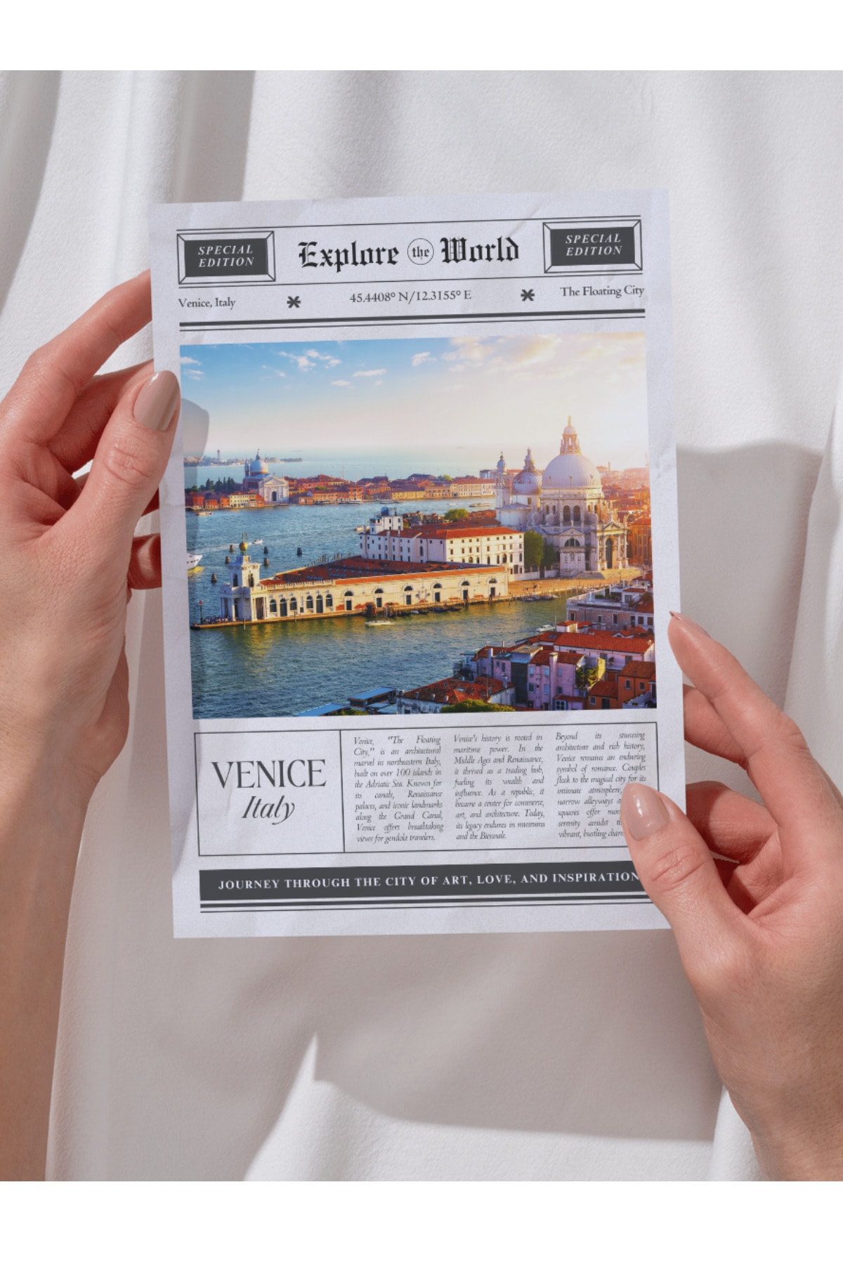 Venice Italy Tasarım Pinterest  Dekoratif Çerçevesiz Duvar Tablosu (POSTER)