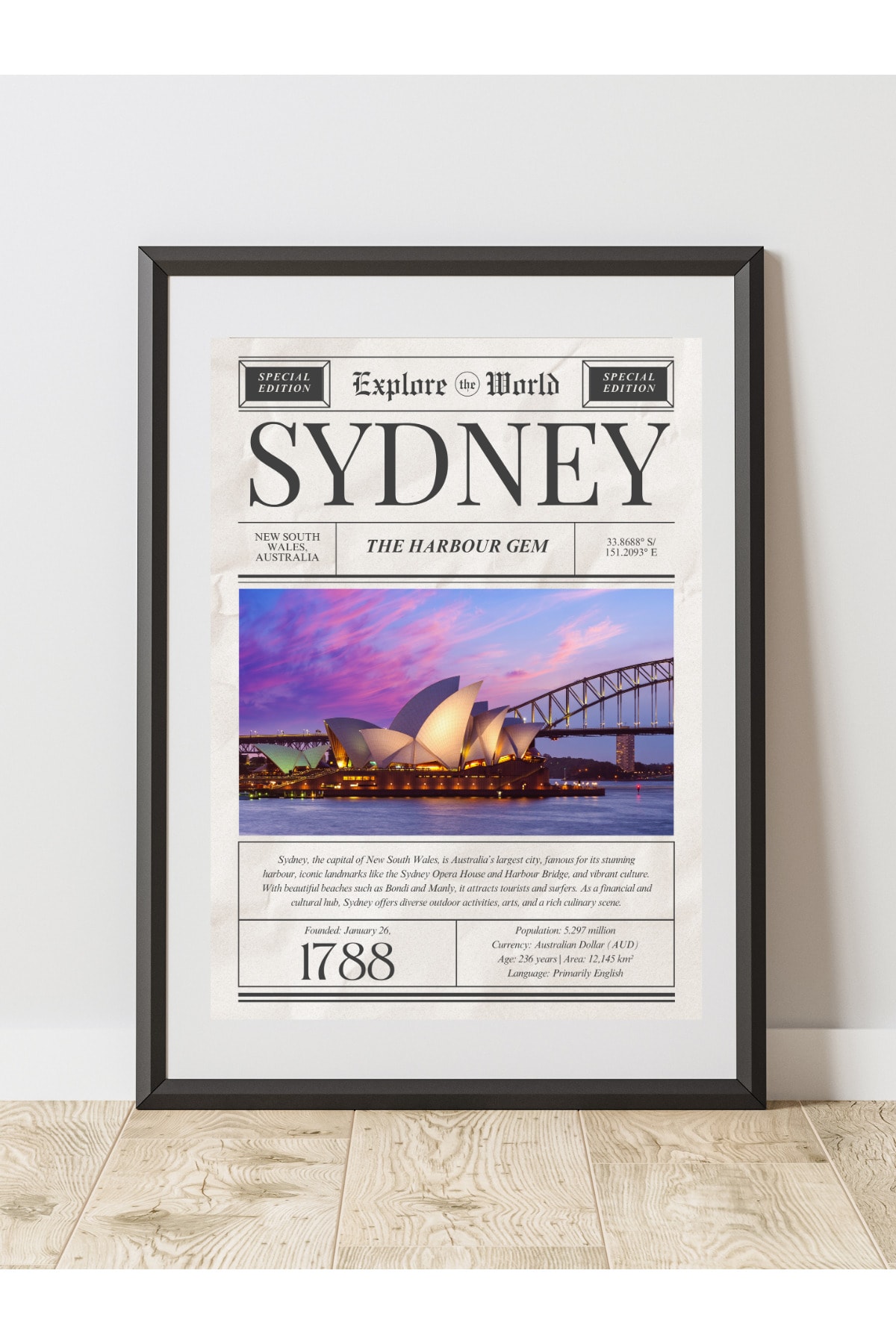 Sidney Gazete Tasarım Pinterest  Dekoratif Çerçevesiz Duvar Tablosu (POSTER)