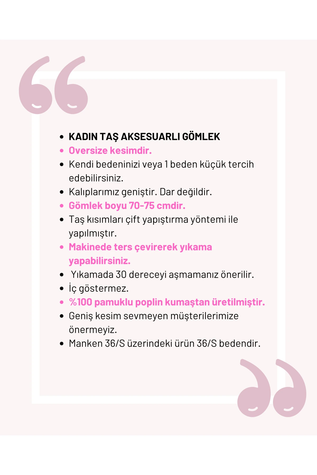 Kadın Siyah Serme Taşlı Oversize Gömlek Poplin Pamuklu Kumaş