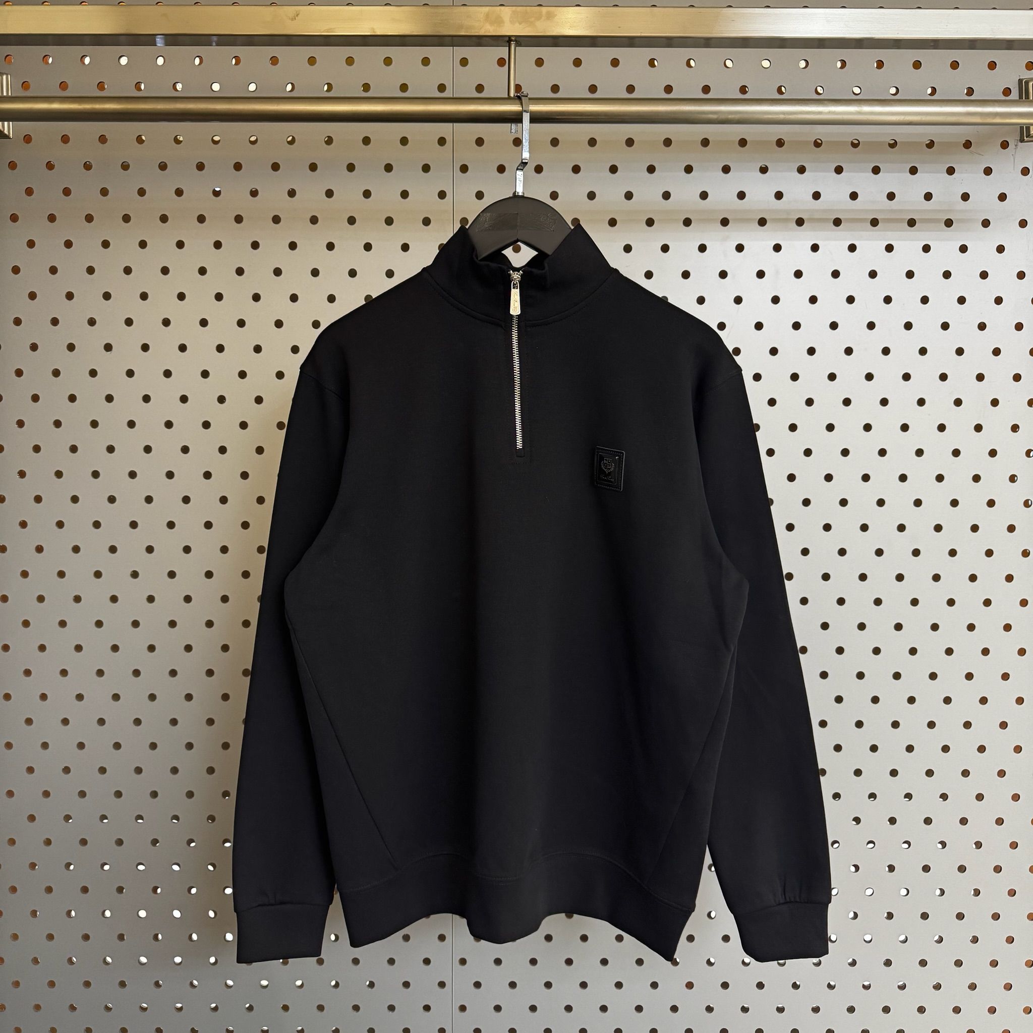 Erkek - Kadın Unisex Fermuarlı Arma Tasarım Sweatshirt (Doubleface İnterlok Kumaş) 1004 - Siyah
