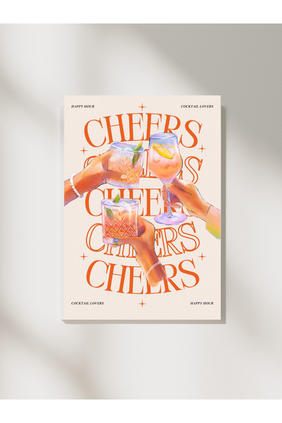 Cheers Tasarım Pinterest Dekoratif Çerçevesiz Duvar Tablosu (POSTER)