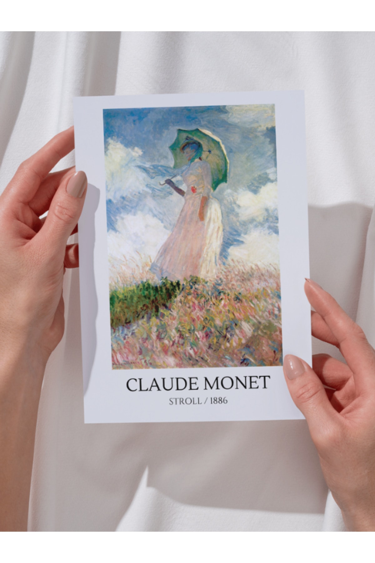 Dekoratif Çerçevesiz Duvar Tablosu , Claude Monet Gezinti Eseri Poster , Ressam Tabloları