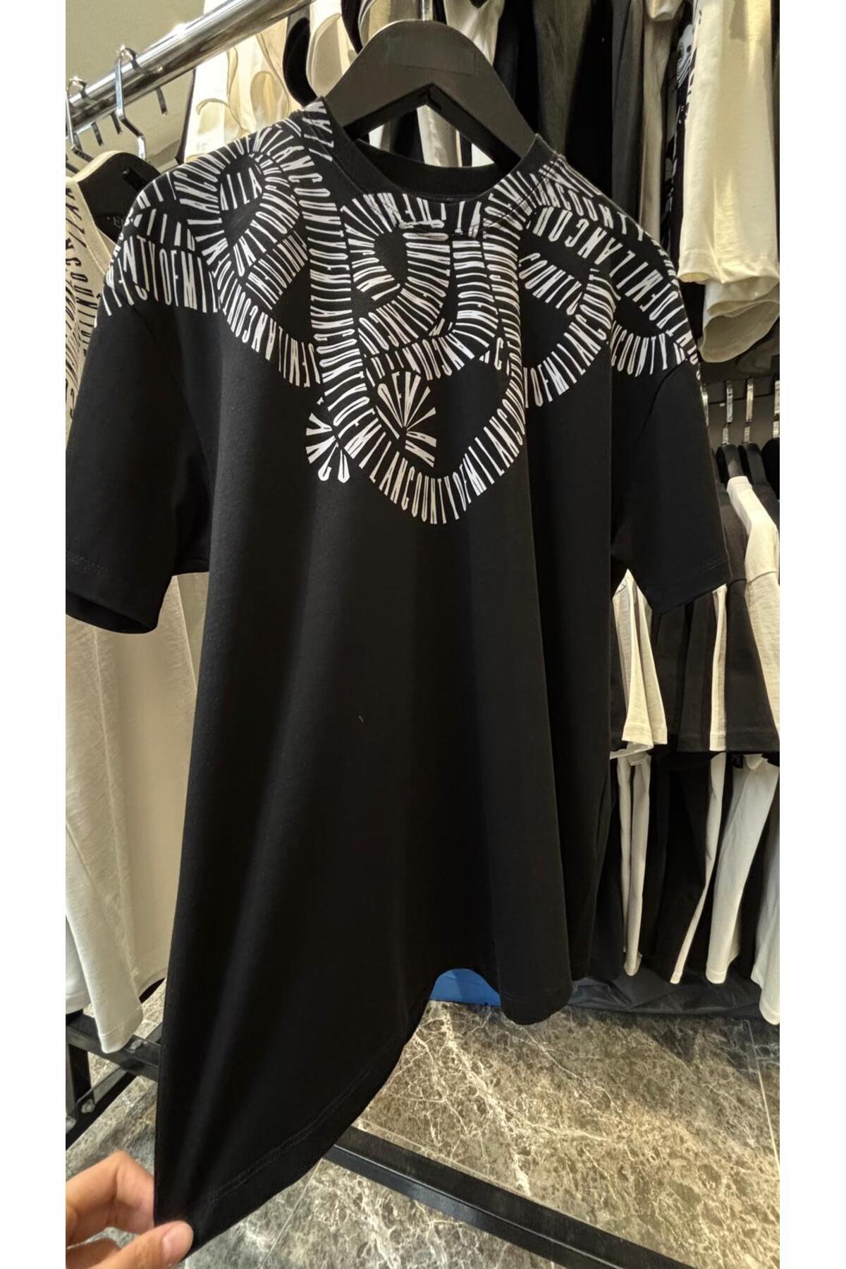 Erkek - Kadın Unisex Özel Ön-Arka Baskı Tasarım T-shirt - Siyah