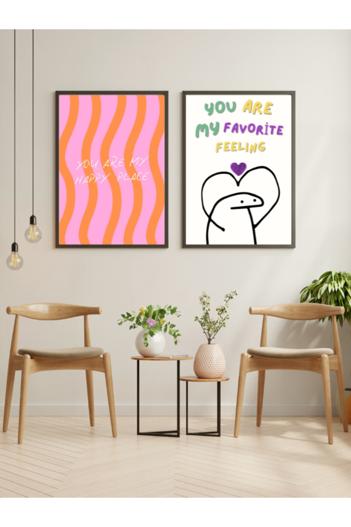 Dekoratif Çerçevesiz Duvar Tablosu , Feeling Posteri , Pinterest Ev Dekoru