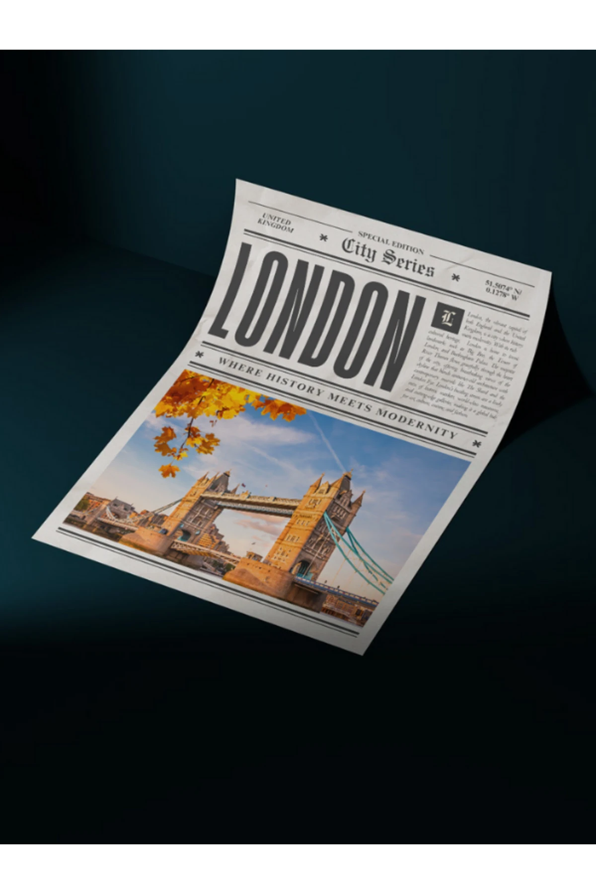 London Gazete Tasarım Pinterest Dekoratif Çerçevesiz Duvar Tablosu (POSTER)