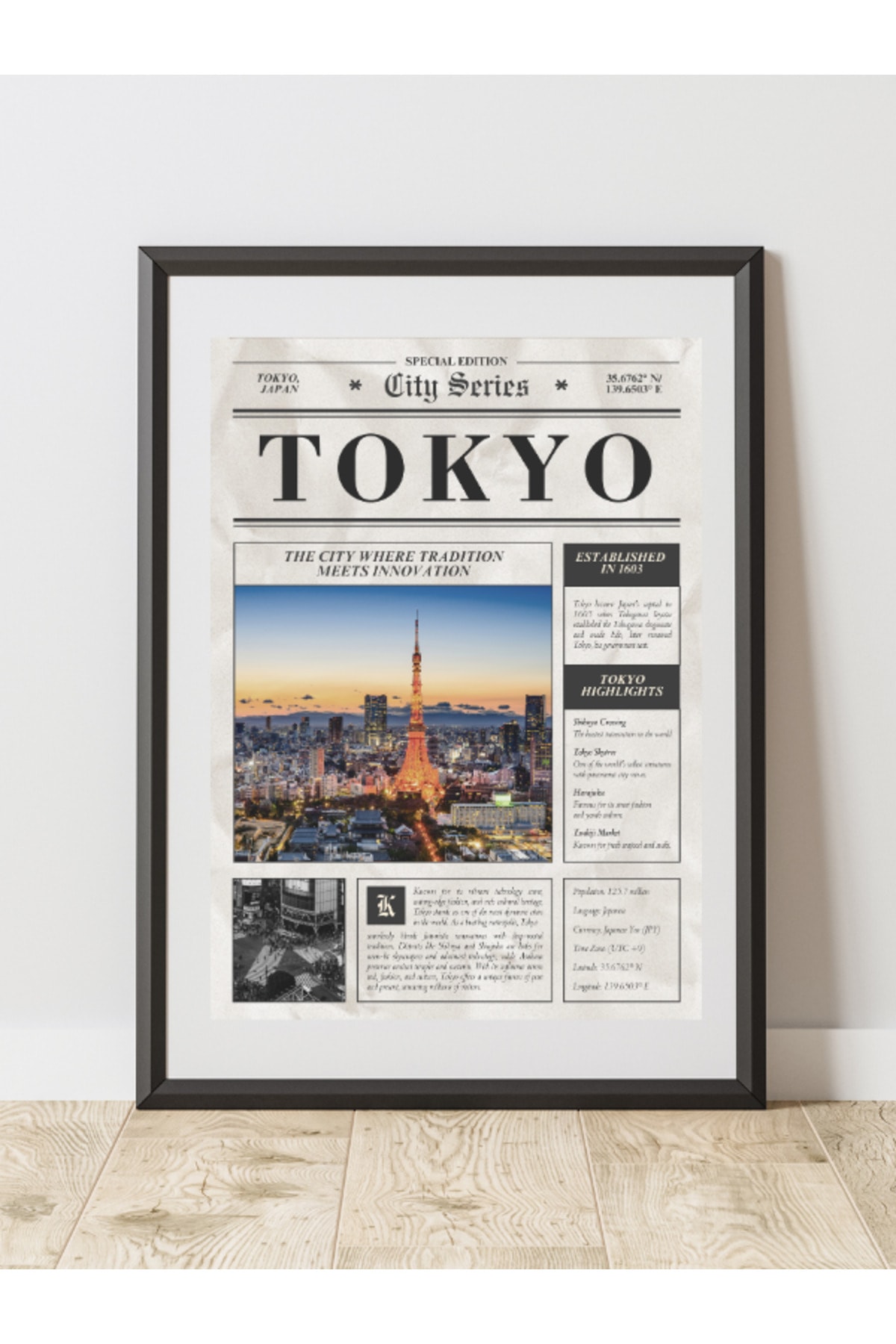 Tokyo Gazete Tasarım Pinterest Dekoratif Çerçevesiz Duvar Tablosu (POSTER)