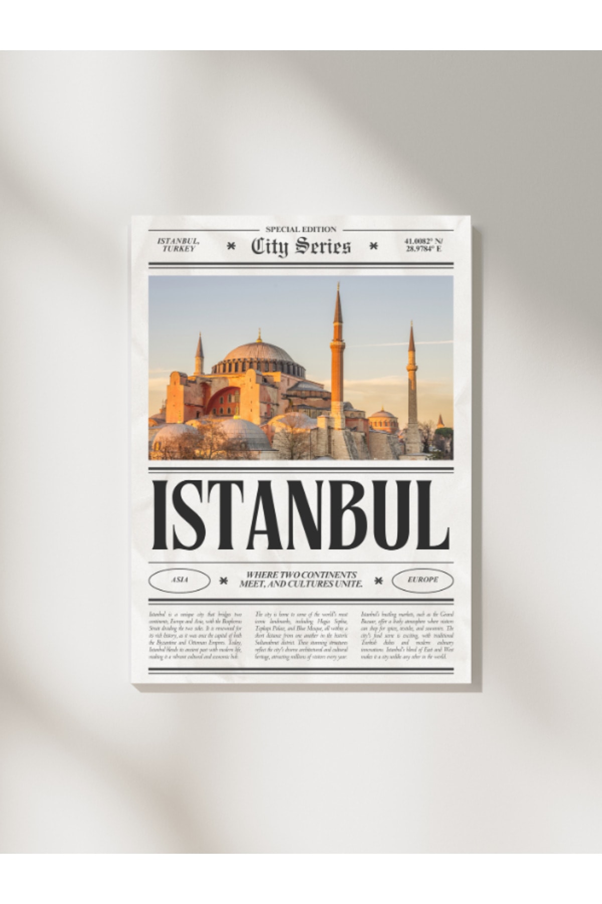 İstanbul Gazete Tasarım Pinterest Dekoratif Çerçevesiz Duvar Tablosu (POSTER)