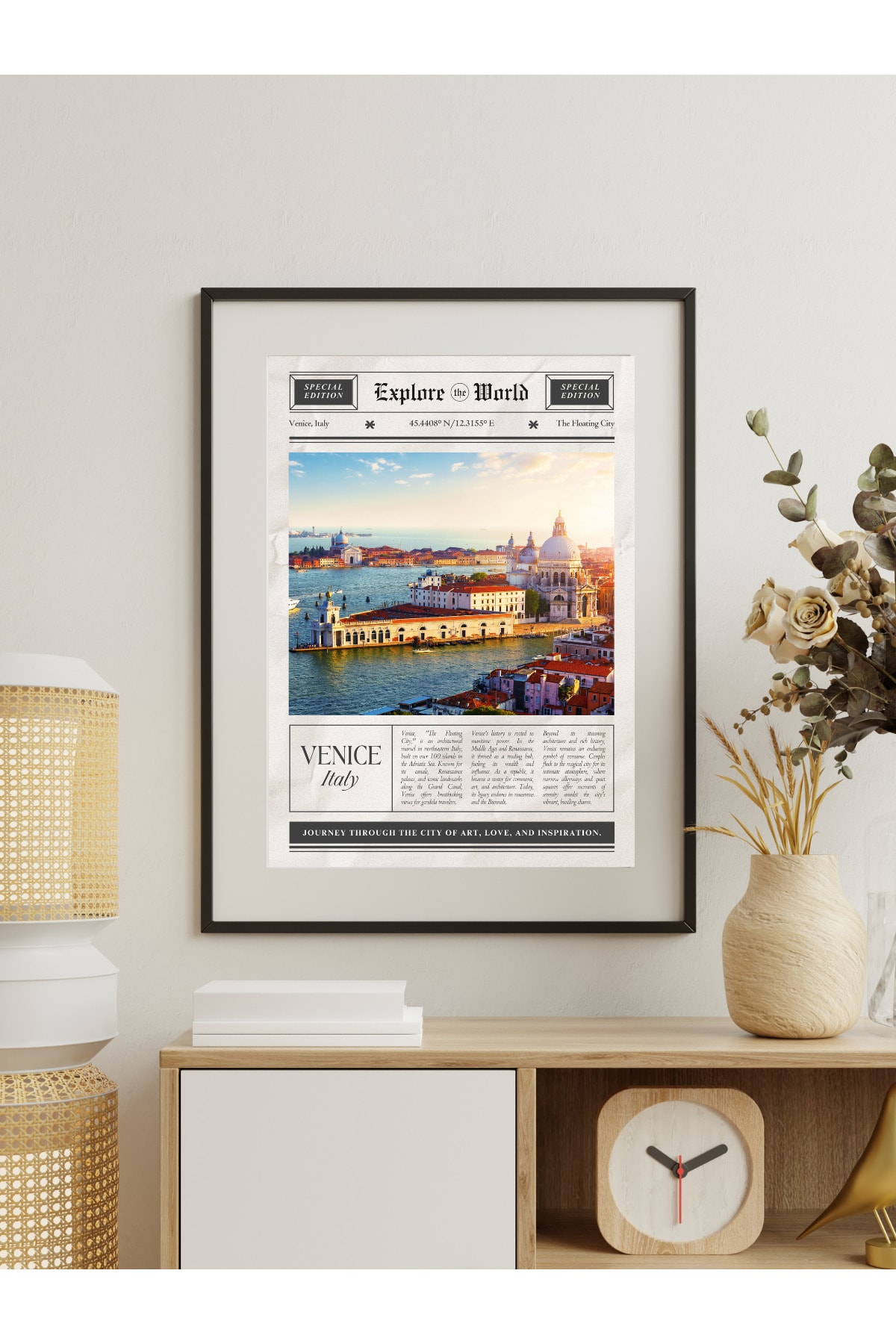Venice Italy Tasarım Pinterest  Dekoratif Çerçevesiz Duvar Tablosu (POSTER)