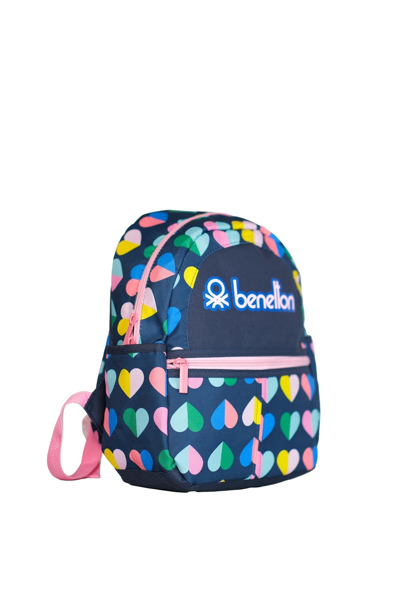 UNITED COLORS OF BENETTON KIZ ÇOCUK MİNİ KALP DESENLİ ANAOKUL ÇANTASI 13027