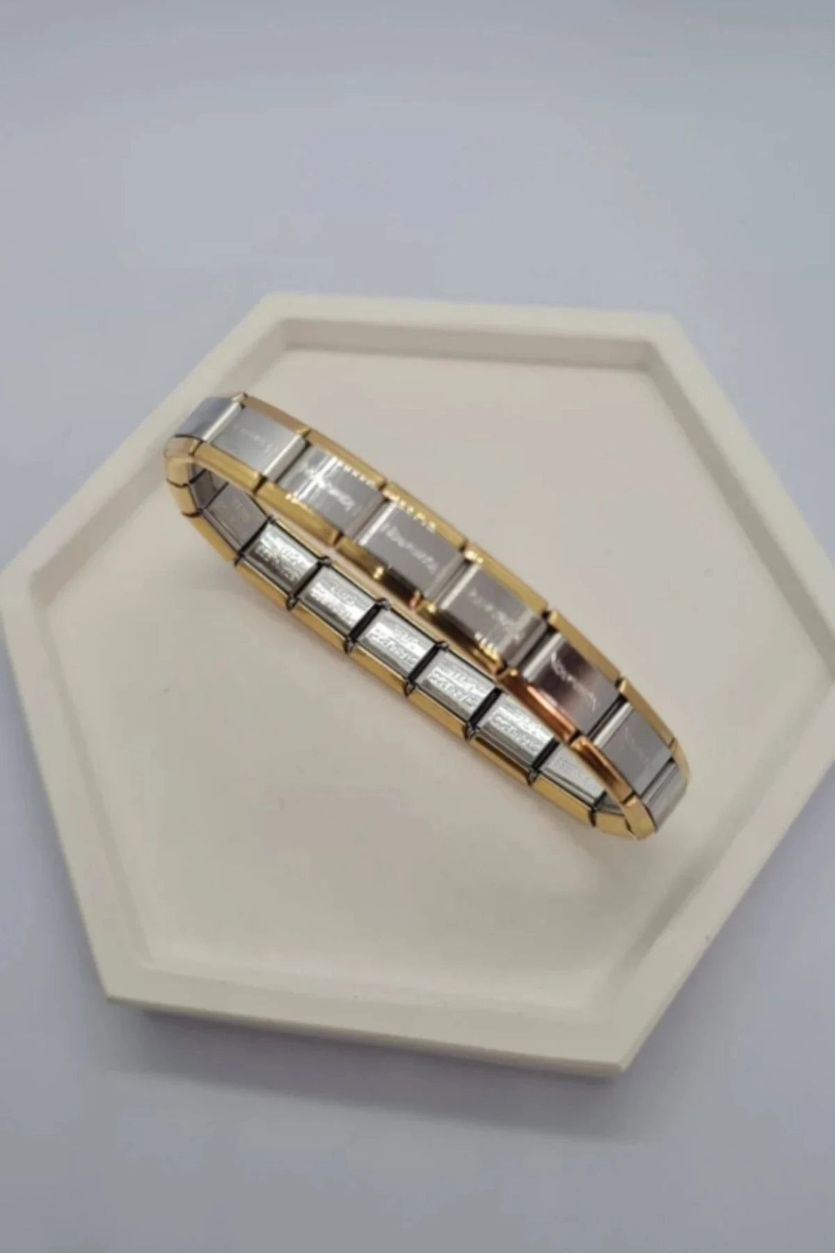 ÇELİK İTALYAN CHARM UNİSEX GOLD-GÜMÜŞ BİLEKLİK CHRM-BLK-GLD-GMS