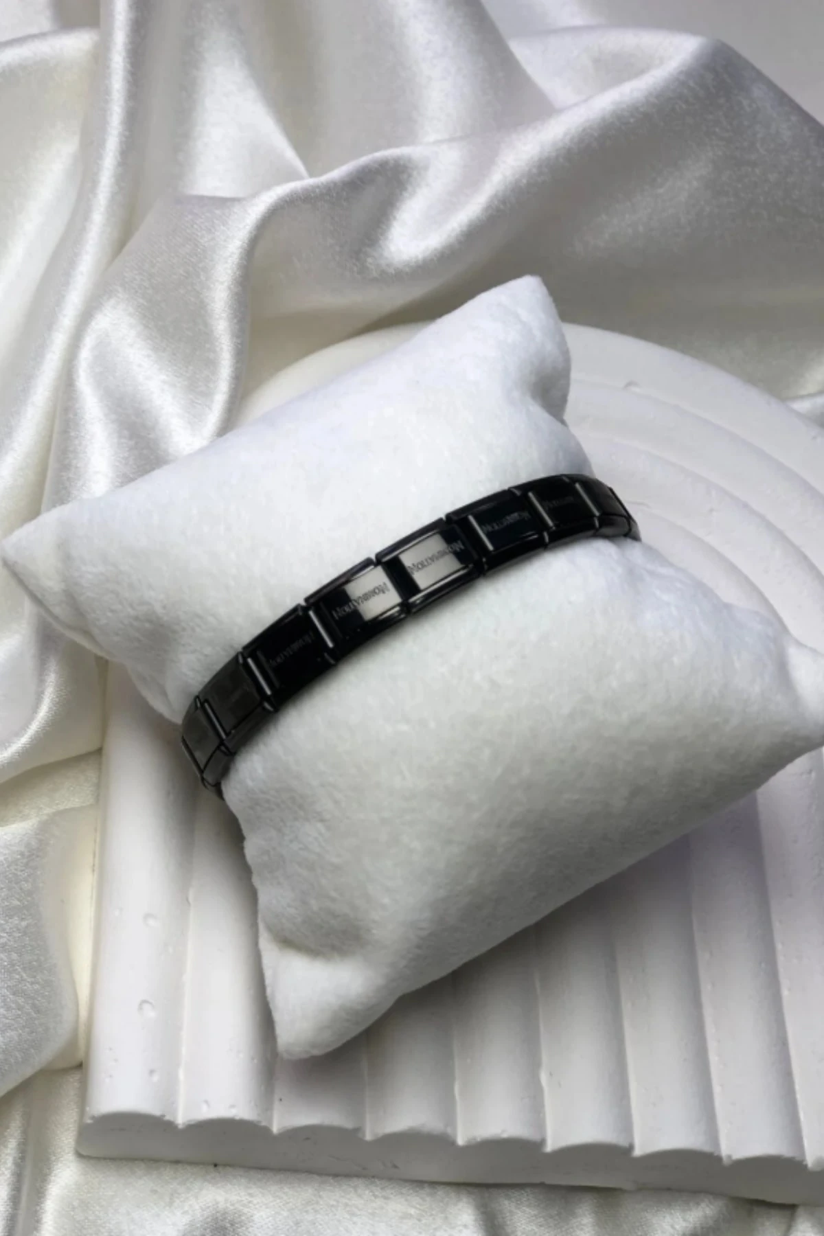 ÇELİK İTALYAN CHARM UNİSEX SİYAH BİLEKLİK CHRM-BLK-S