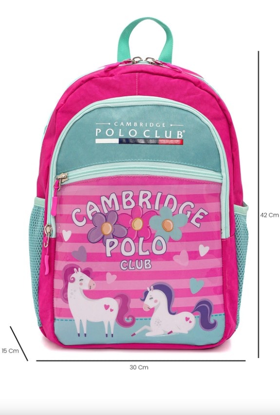 CAMBRİDGE POLO CLUB MİNİMAL UNİCOR TEMALI 3'LÜ KIZ ÇOCUK İLKOKUL ÇANTA SETİ PLCAN2130
