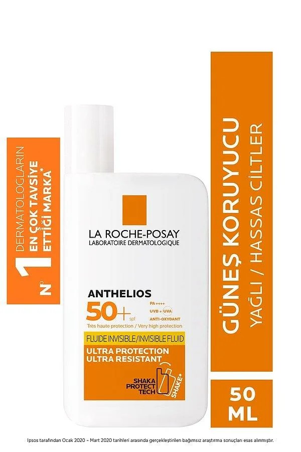 La Roche Posay Anthelios Uvmune400 Invisible Fluid Spf50+Tüm Cilt Tipleri İçin Yüz Güneş Kremi 50 ml