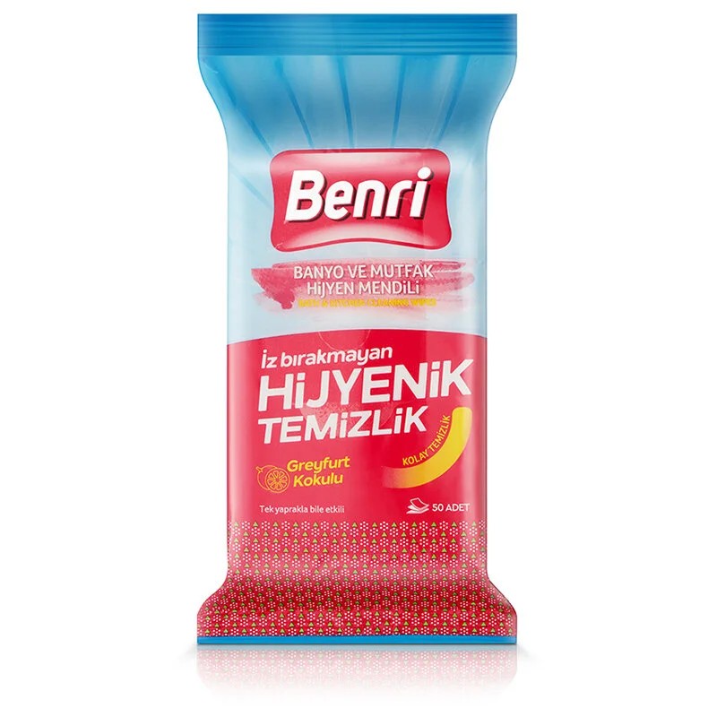 Benri Banyo ve Mutfak Hijyen Mendili 50’li