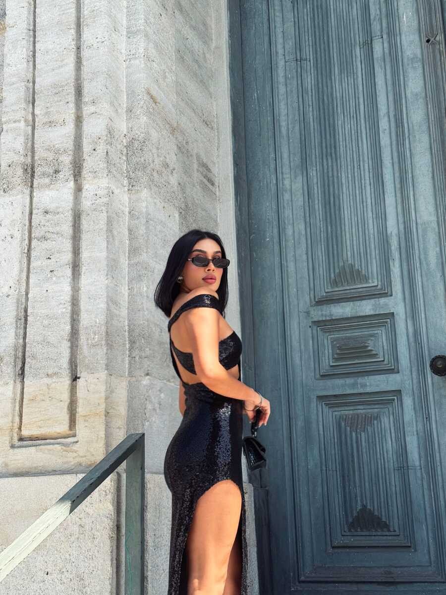 PULPAYET LONG DRESS BLACK