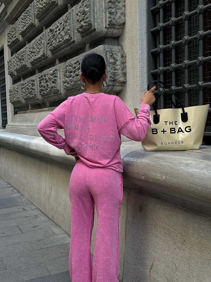 ÜÇ İPLİK YIKAMALI PEMBE TAKIM