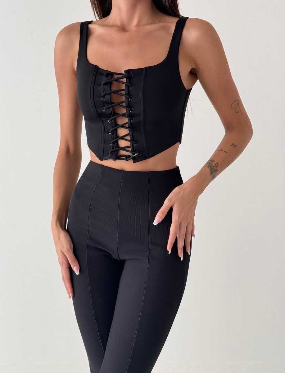 İP DETAYLI ASKILI CROP