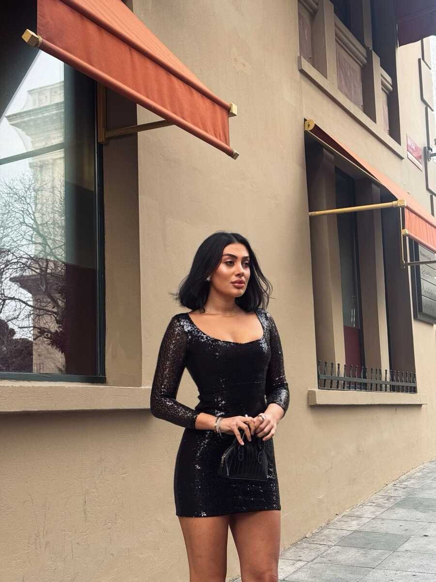 PULPAYET KISA ELBİSE SİYAH