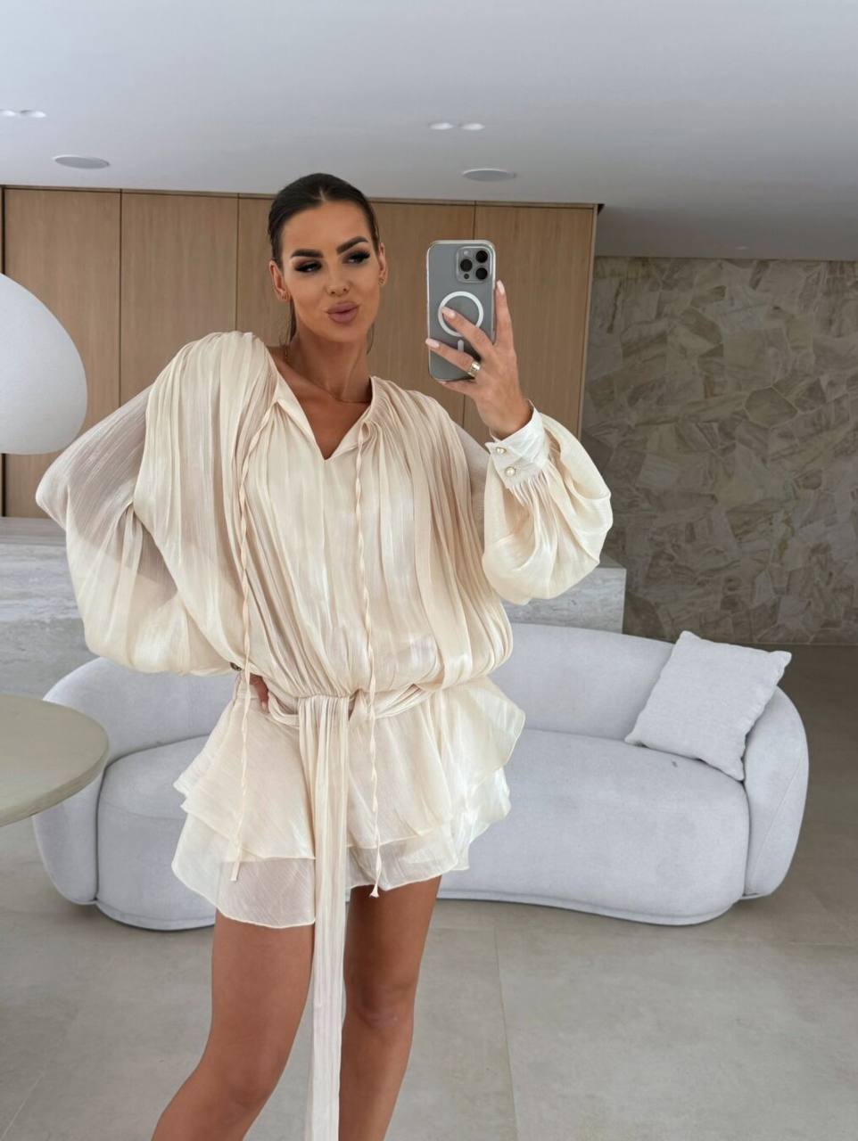 VANESYA KUMAŞ KISA ŞORTLU ELBİSE