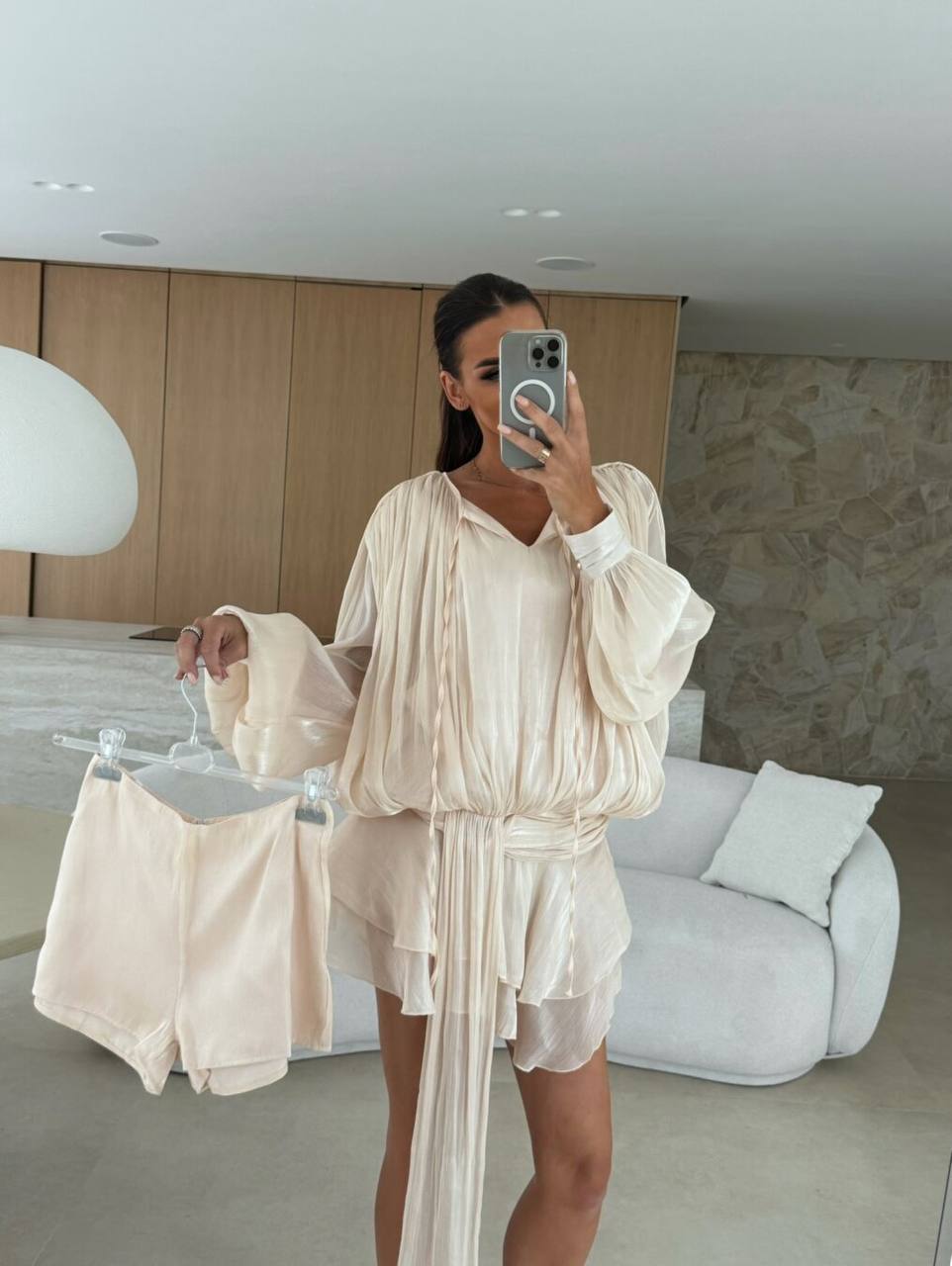 VANESYA KUMAŞ KISA ŞORTLU ELBİSE