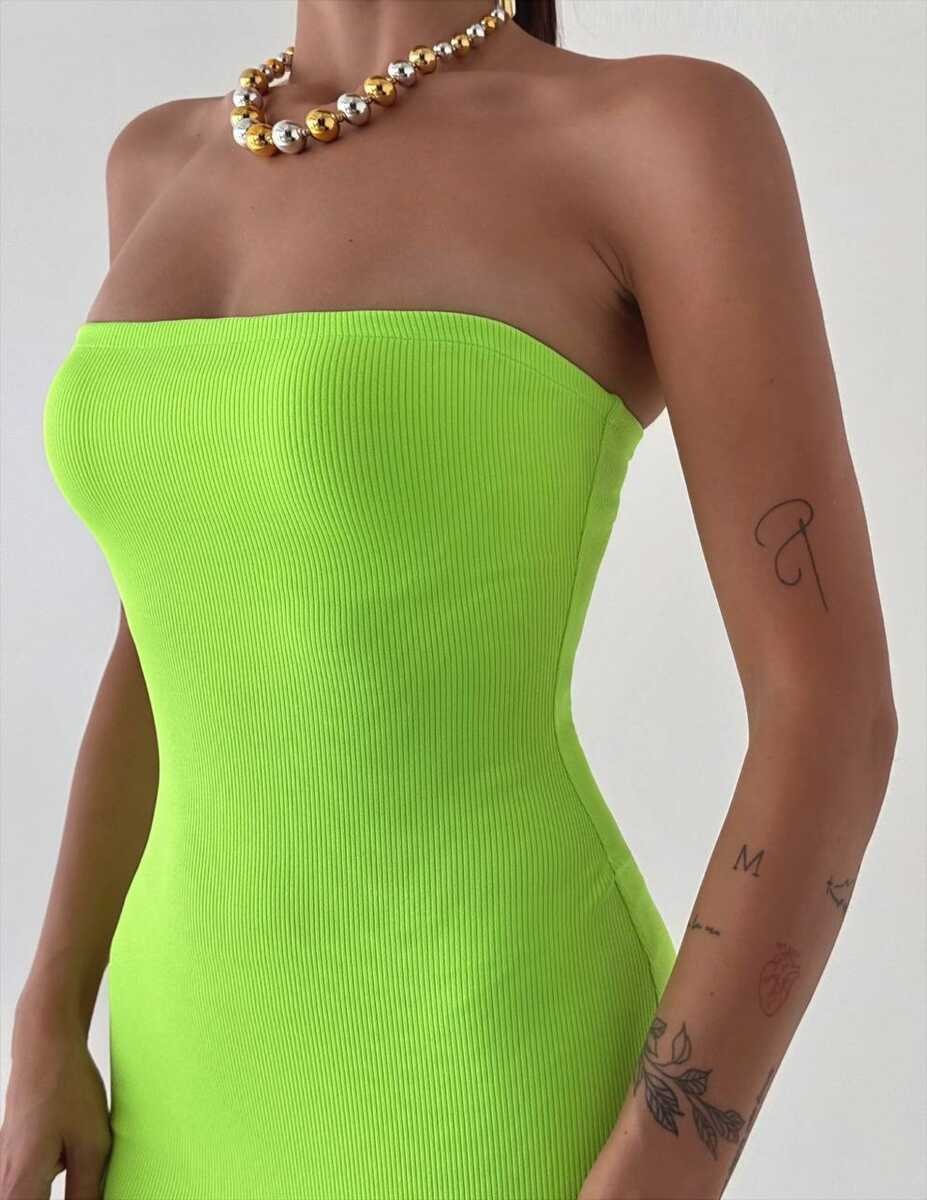 KAŞKORSE ELBİSE NEON YEŞİL