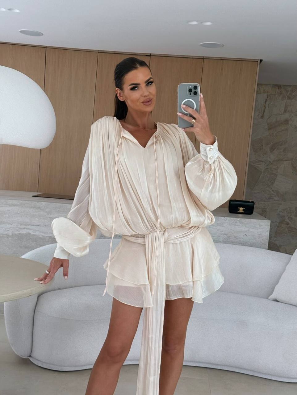 VANESYA KUMAŞ KISA ŞORTLU ELBİSE