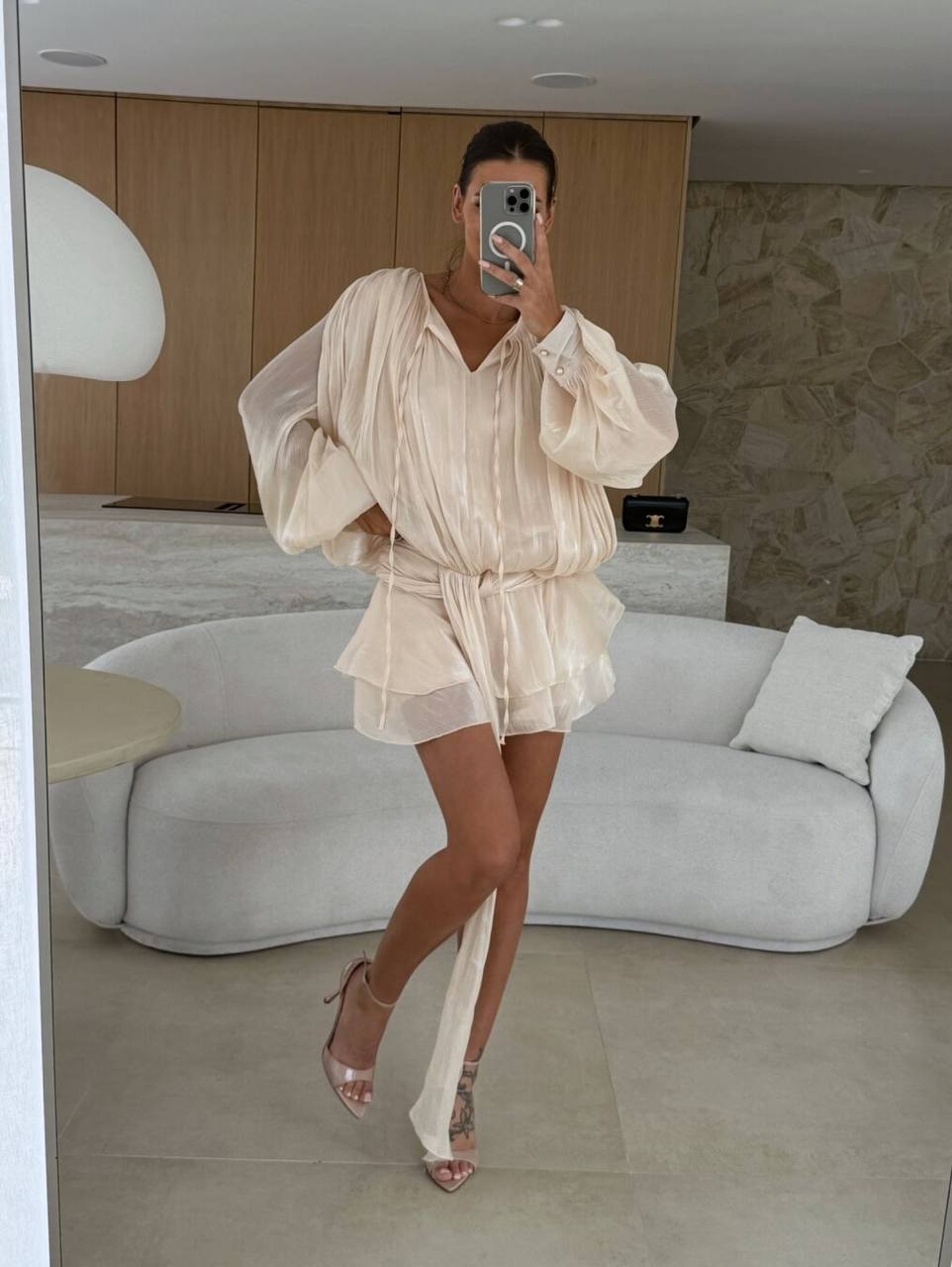 VANESYA KUMAŞ KISA ŞORTLU ELBİSE