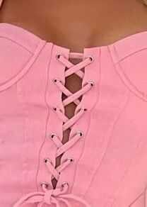 KUŞ GÖZLÜ KOT ELBİSE PEMBE