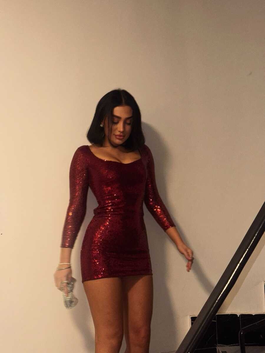 PULPAYET KISA ELBİSE BORDO
