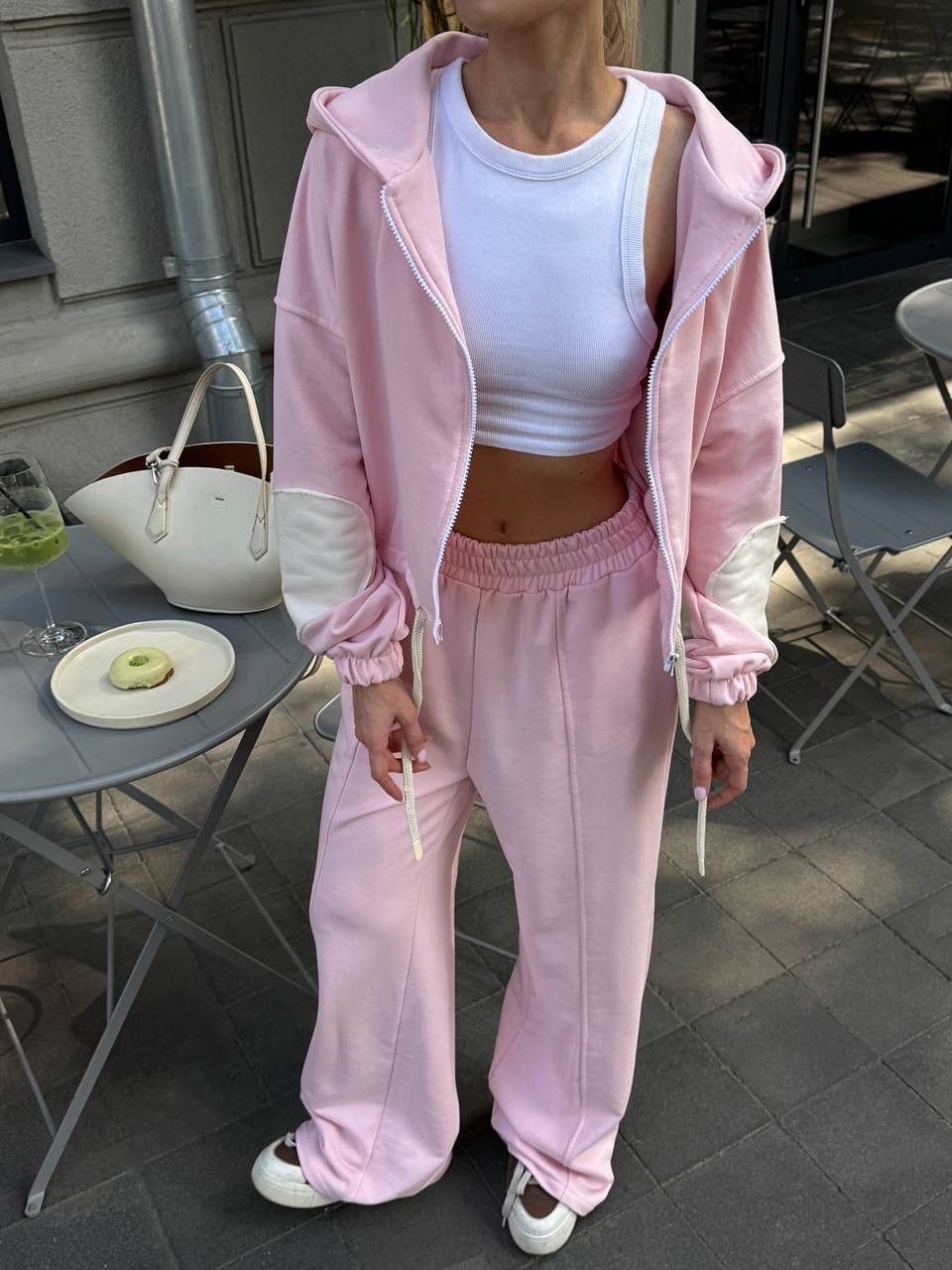 ÜÇ  İPLİK EŞOFMAN TAKIM - PEMBE