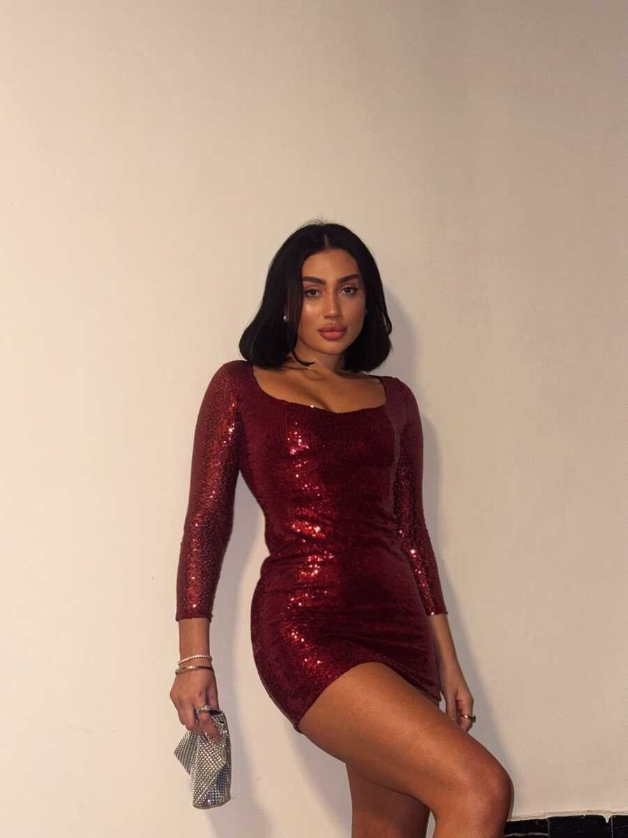 PULPAYET KISA ELBİSE BORDO