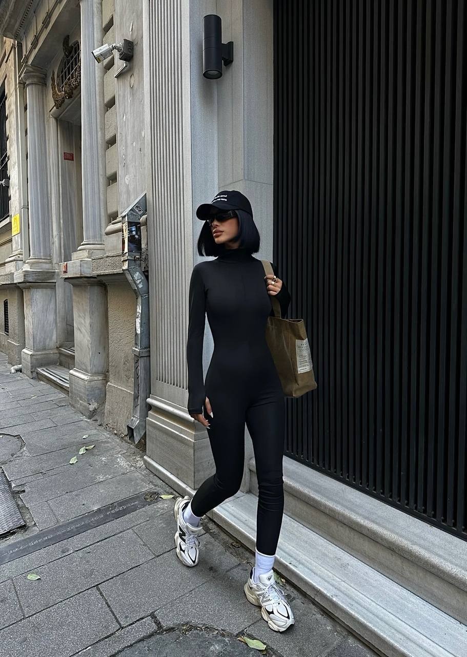 FRONT ZIPPERED JUMPSUIT WITH FLEECE INSIDE