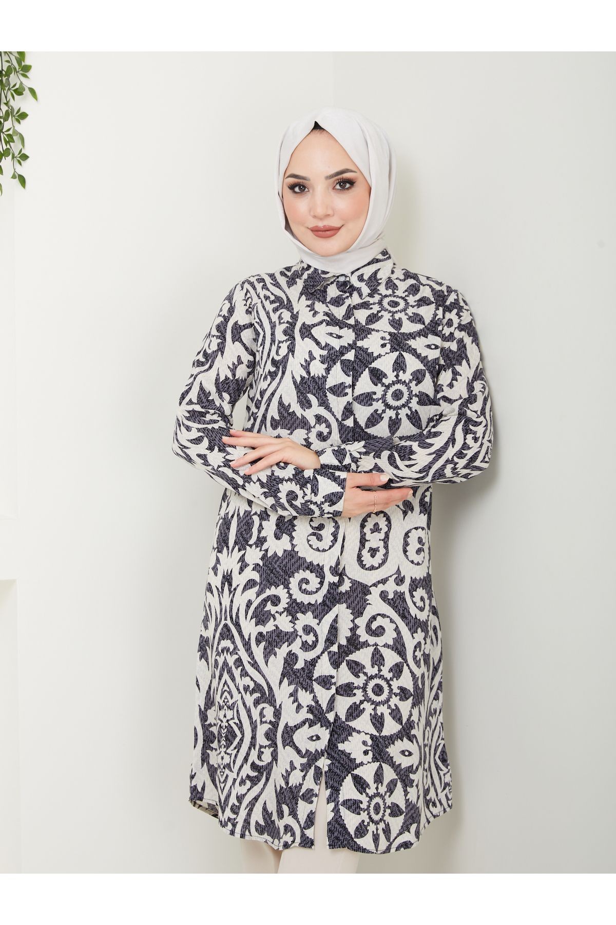 Desenli Viskon Tunik - Mandala Desen