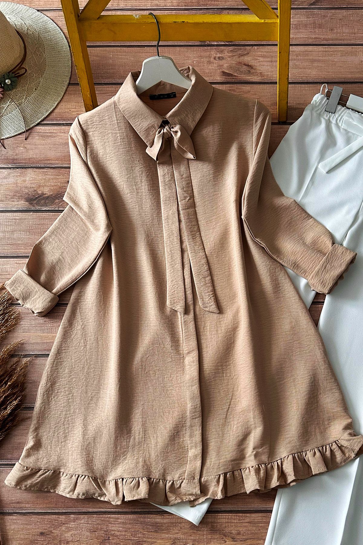 Fırfır Ve Kurdela Detaylı Tunik