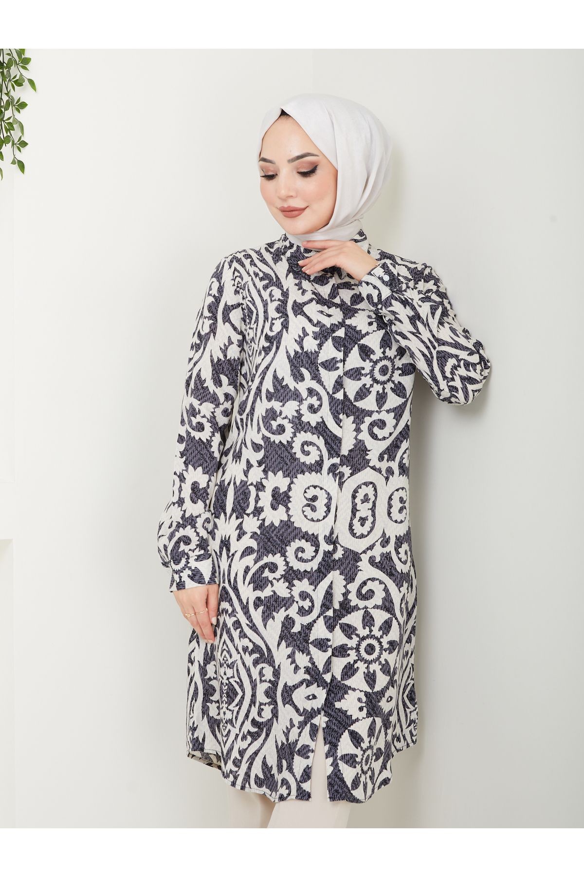 Desenli Viskon Tunik - Mandala Desen
